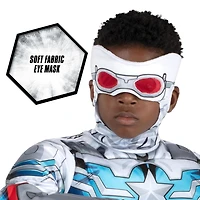 MARVEL'S CAPTAIN AMERICA FALCON QUALUX COSTUME (ENFANT) - Combinaison en jersey de polyester farcie de mousse plus casque