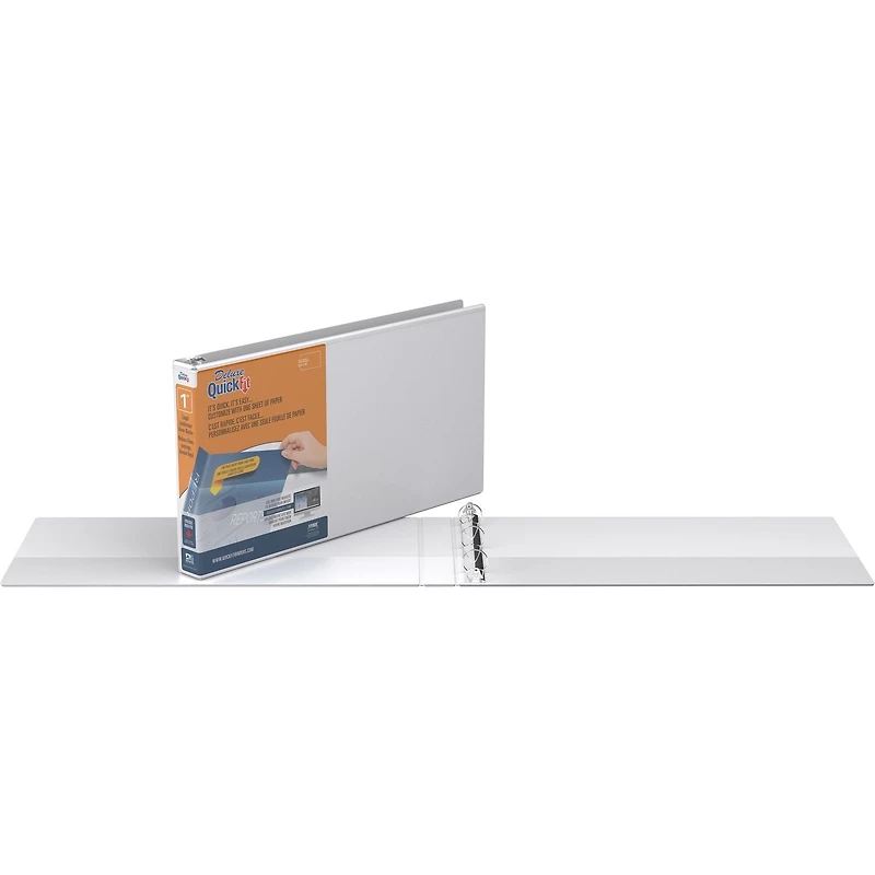 Reliure QuickFit View robuste, format légal, 8,5 po x 14 po, orientation paysage, po, anneaux ronds