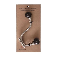 Crochet De Torsion En Fer Avec Bouton Noir En Céramique (Nickel) - Ensemble De 4