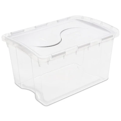 Sterilite 45L Hinged Lid White Storage Box