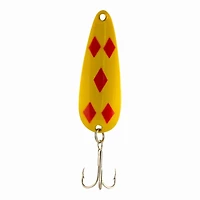 Len Thompson Fishing Lure - 0YR - Yellow and Red Five of Diamonds - 5/8oz