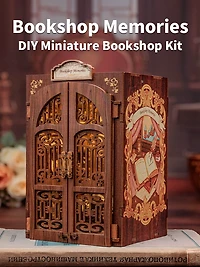 Tradeopia Puzzle en bois 3D – Kit DIY Bibliothèque Miniature Souvenirs de Librairie
