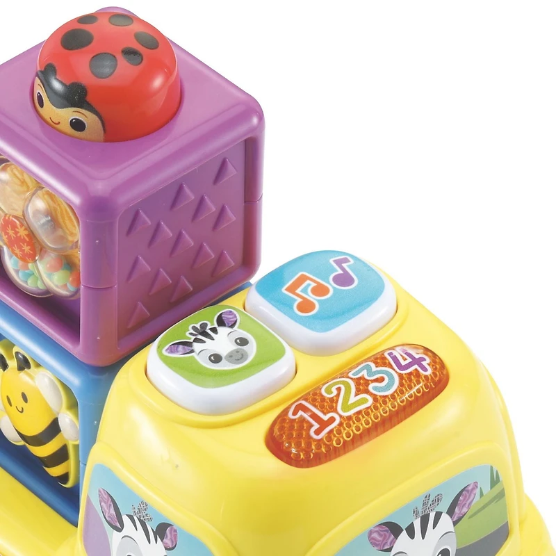 VTech Baby Lumi Camion cubes surprises avec quatre blocs interactifs -Version française 6+ Mois
