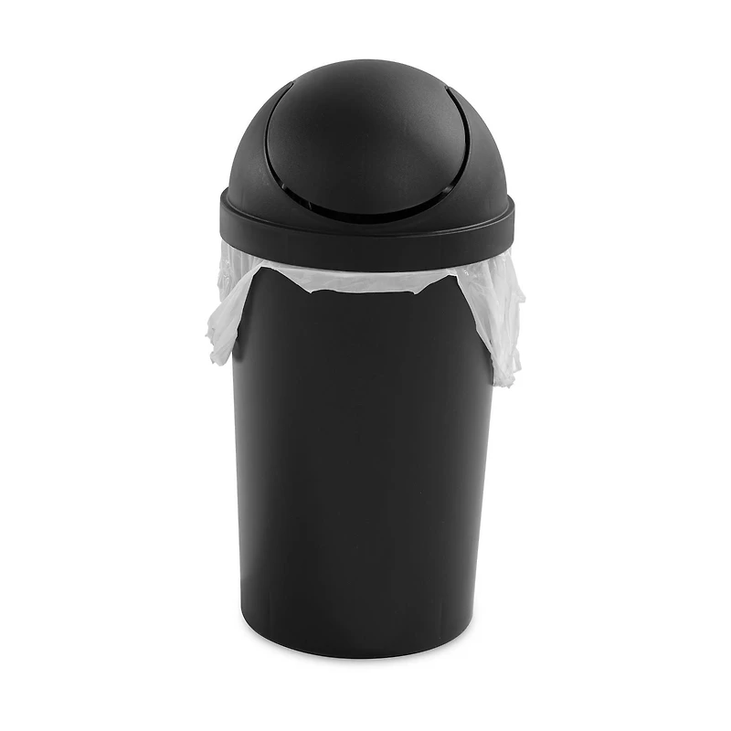 Sterilite 11.4 L Black SwingTop Wastebasket, 11.4 L