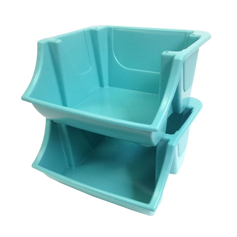 2 Bacs empilables Mainstays pour enfants - Bleu aqua