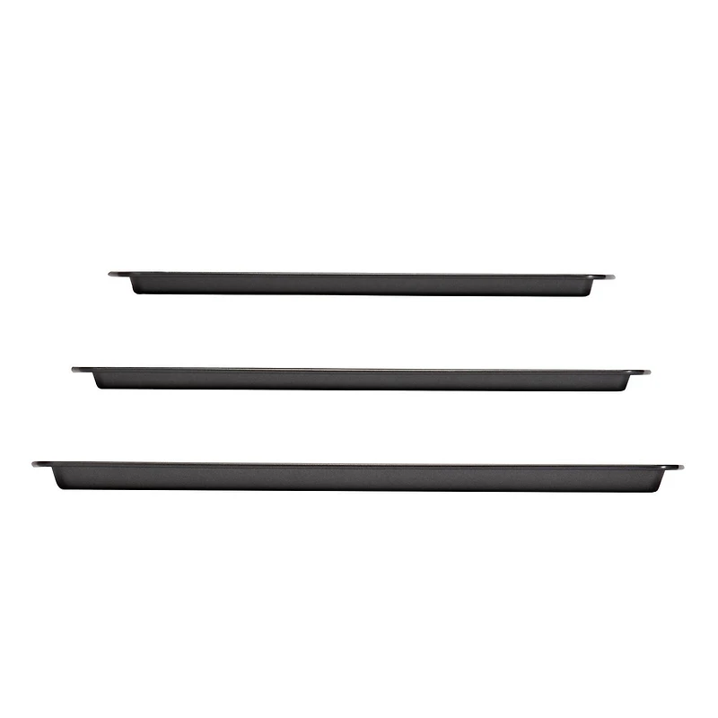 Mainstays 3PC Ensemble de Cookies Antiadhésives, 11,2" x 17,2", 10,2" x 15,2", 9,2" x 13,2", Gris MS 3PC Ensemble de Cookies Antiadhésives