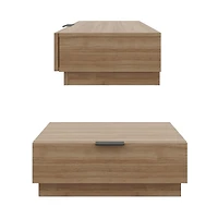 Satori Nightstand in Brown Oak, Set of 2