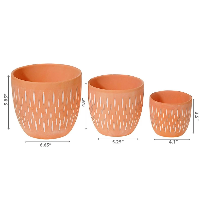 IH Casa Decor Ceramic Round Planters Clayton Set Of 3