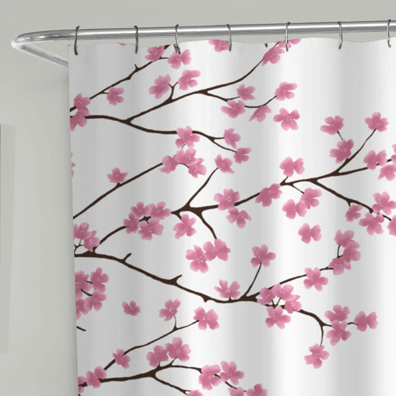 Rideau de douche en tissu décoratif avec designs botaniques Hometrends