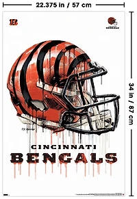 NFL Cincinnati Bengals - Drip Helmet 20 Wall Poster, 22.375" x 34"