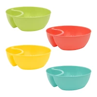 Mainstays Lot de 4 bols de service empilables en plastique à 2 compartiments avec sauce