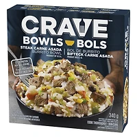 CRAVE Steak Carne Asada Burrito Bowl, 340 g Box, CRAVE CARNE ASADA BURRITO BOWL