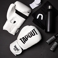 Gants de boxe Tapout 10 oz avec fermeture Velcro réglable - Blanc