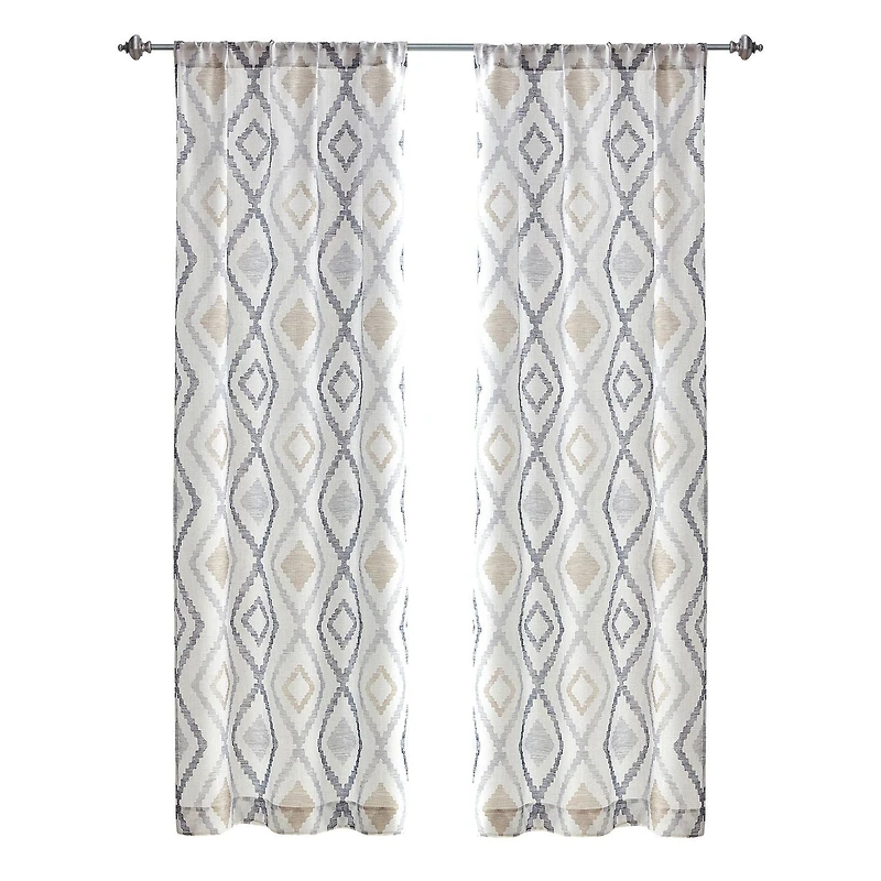 Panneau de fenêtre imprimé avec passe-tringle de 84 po Mainstays Tille 1 panneau, 40" x 84"