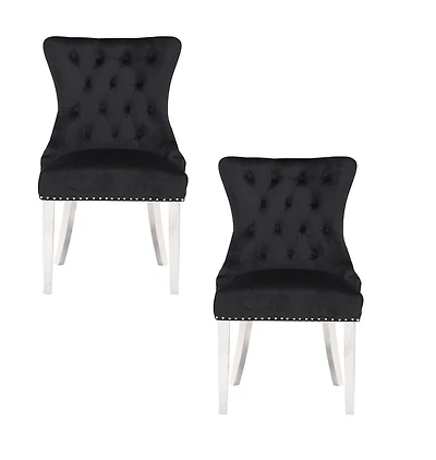 Plata Import Chairus Chair in Black Set 2 for Dining Area