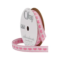 Offray 23mm Hearts Ribbon, Hearts