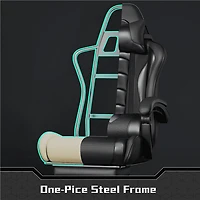 Fullfurnique Chaise Gaming Ergonomique à Dossier Haut avec Repose-pieds Coulissant, Noir Intégral