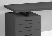 Monarch Specialties Computer Desk, Home Office, Laptop, Left, Right Set-up, Storage Drawers, 48"l, Work, Metal, Laminate, Grey, Black, Contemporary, Modern