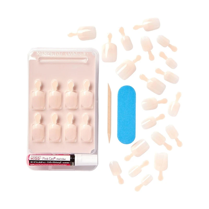 KISS Salon Acrylic - French Nude Breathtaking - Fake Nails, 28 Count, Short, DIY French nails at home!