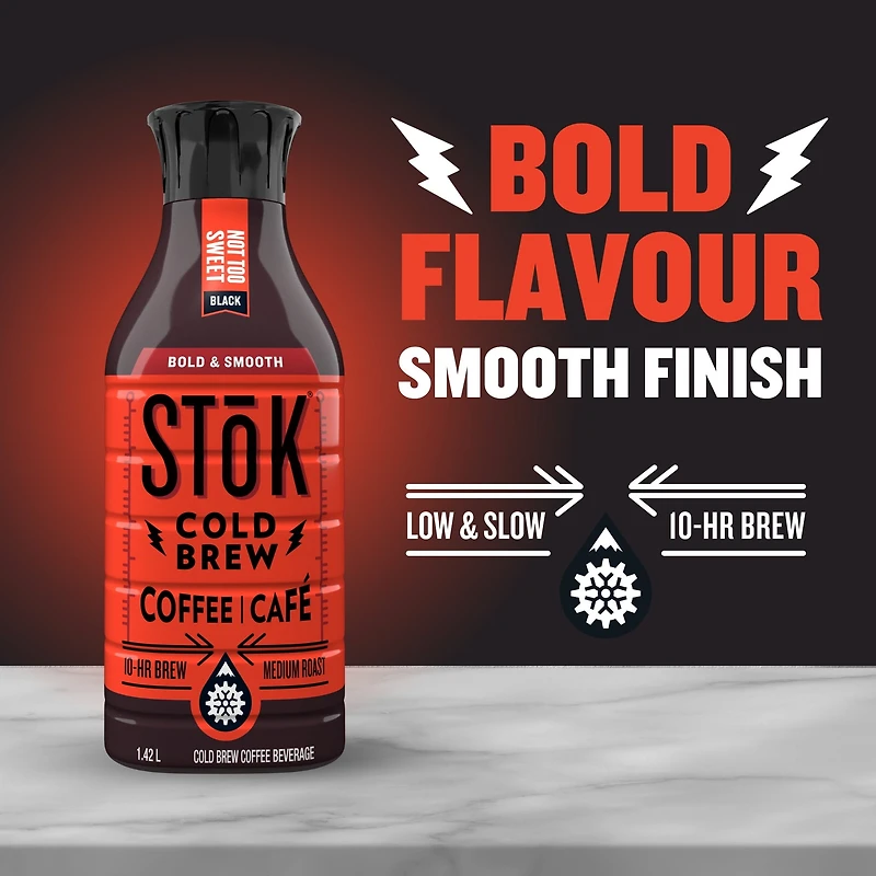 SToK Café infusé à froid, noir, juste assez sucré 1.42 L