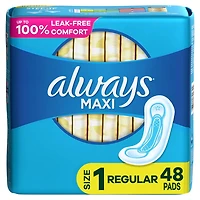 Always Maxi Pads Size 1 Regular Absorbency Unscented without Wings