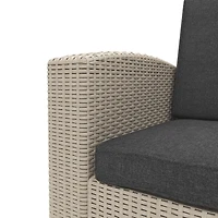 CorLiving Adelaide 4pc Rust Proof Resin Wicker Chair and Ottoman Patio Set