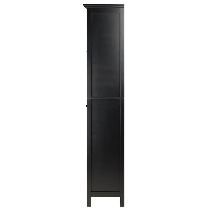 Winsome Burgundy Wine Cabinet 15-Bottle, Glass Door, Black Finish