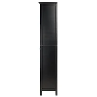Winsome Burgundy Wine Cabinet 15-Bottle, Glass Door, Black Finish