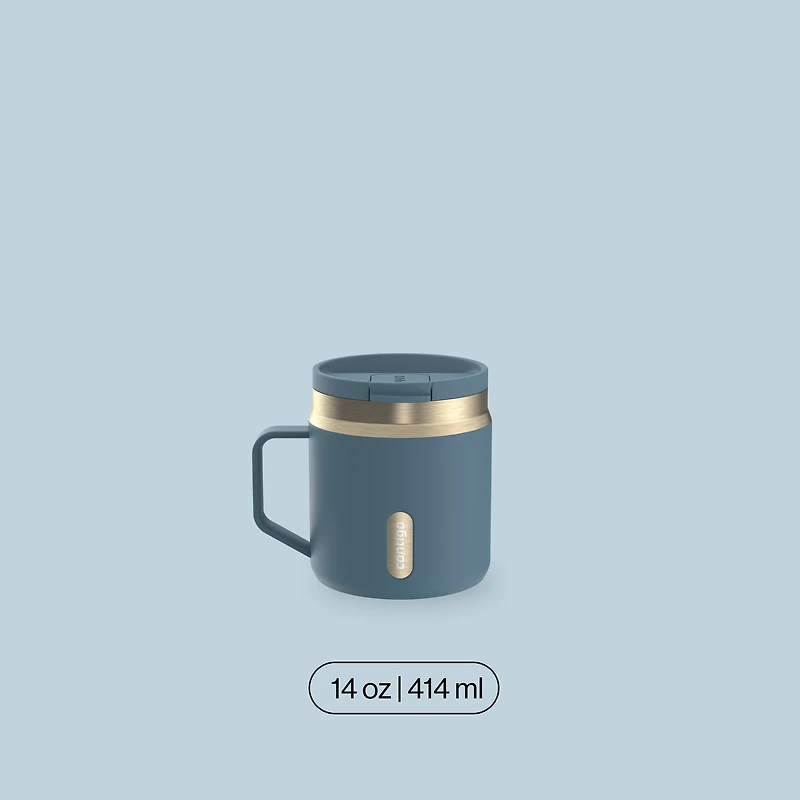 Tasse de voyage pour café/thé en acier inoxydable isolée Contigo SnapSeal, 414 ml (14 oz) – compacte, antifuite, sans BPA, sans plomb, lavable au lave-vaisselle
