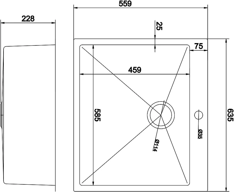 American Imaginations 25-in. W CUPC Approved Stainless Steel Kitchen Sink With 1 Bowl And 18 Gauge AI-29367