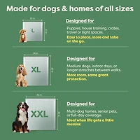 Tapis de propreté antifuite Earth Rated pour chiens et chiots, absorption 2X plus rapide*, non parfumés, L, 56 x 56 cm, paq. de 10