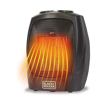 BLACK+DECKER Chauffage d'espace portable, chauffage d'espace avec poignée de transport pour un transport facile