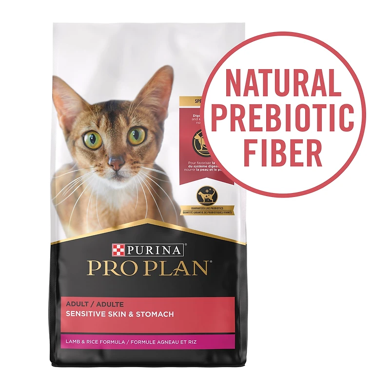 Purina Pro Plan Spécialisée Peaux et Estomacs Sensibles Formule Adulte Agneau et Riz, Nourriture Sèche pour Chats 3,18 kg