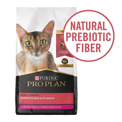 Purina Pro Plan Spécialisée Peaux et Estomacs Sensibles Formule Adulte Agneau et Riz, Nourriture Sèche pour Chats 3,18 kg
