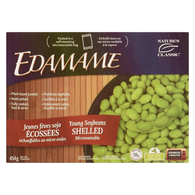 Natures Classic Allen Family Foods Young Edamame Shelled Soybean 454g, 454g microwavable