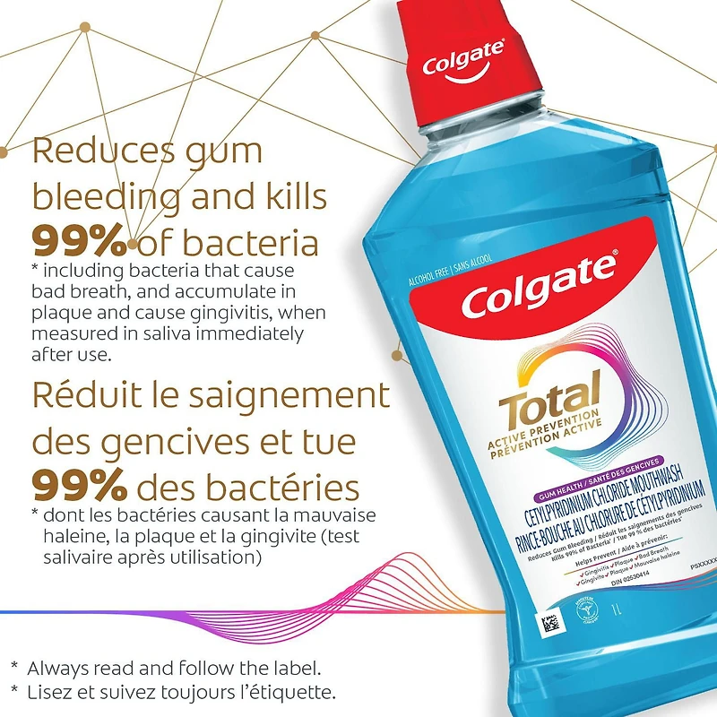 Colgate Total Gum Health Clean Mint Mouthwash, 1 L