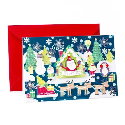 Carte de Noël Hallmark Signature (père Noël et renne)