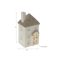 Led Ceramic Glittered House