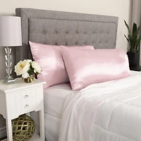 2-Pack Queen Satin Pillowcases, Pink