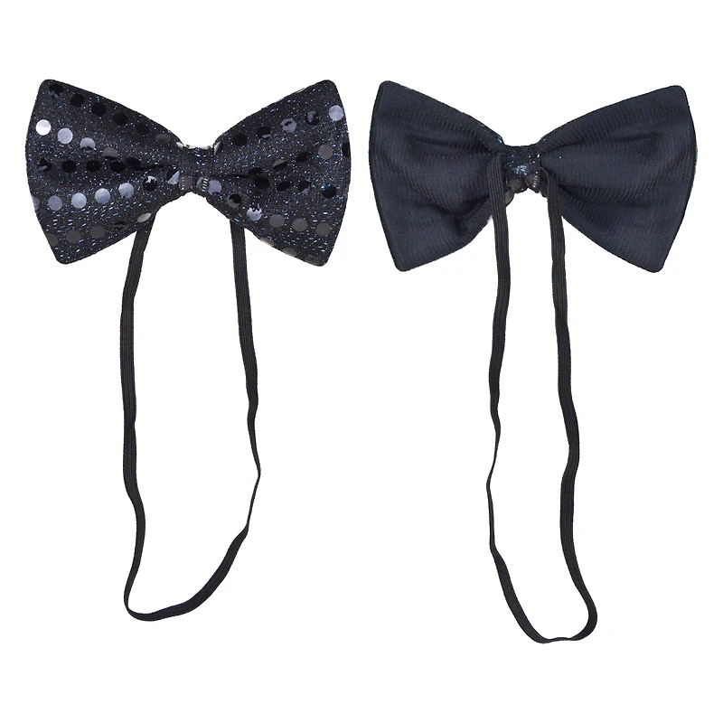 Nœuds papillons du Nouvel An noirs et argentés, 2 pièces, décorations festives, une façon originale de célébrer avec style, adulte