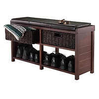 Banc avec siège de coussin et paniers Colin de Winsome - 40438