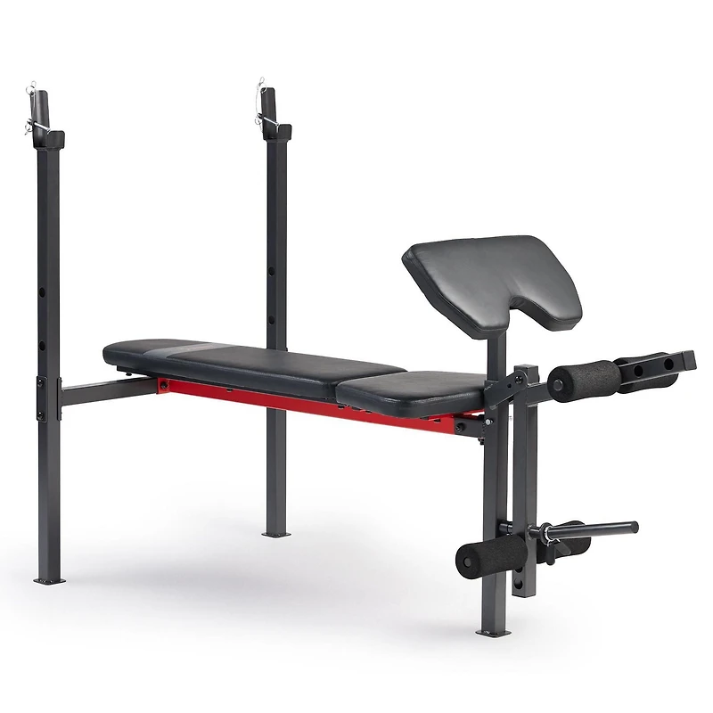 Banc de Musculation Inclinable Standard Réglable Sunny Health & Fitness avec Développeur de Jambes et Accessoire Curl Prêcheur - SF-BH623009