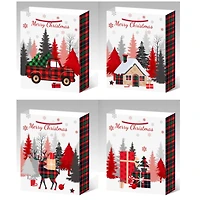 Sacs-Cadeaux De Noël (À Carreaux Buffalo) (Assortiment) (Grand) - Lot De 12