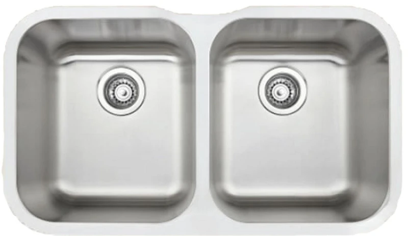 American Imaginations 32-in. W CSA Approved Stainless Steel Kitchen Sink With 2 Bowl And 18 Gauge