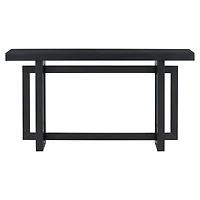Noble House Table d'Entrée Peinte 59,1 Pouces, Console Design Triple Rectangle en Placage de Pin avec Pieds en Pin Épais, Extra Long, Noir