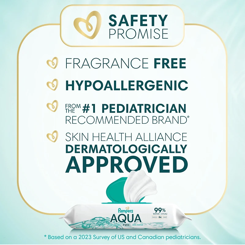 Pampers Aqua Pure Sensitive Baby Wipes, 99% Water, Hypoallergenic, Unscented Baby Wipes, 672 Baby Wipes Total (12X Flip-Top Packs)