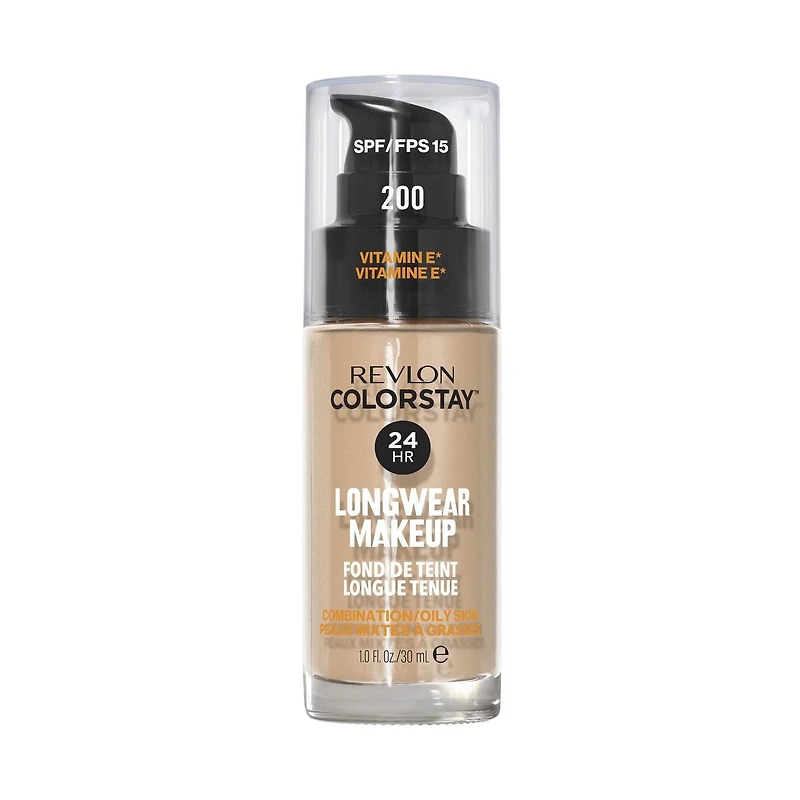 Fond de teint longue tenue Revlon Colorstay™ pour peaux mixtes à grasses, 30 ml Couvrance mi-mate FPS 15