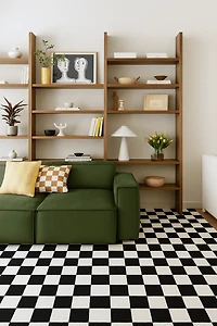 Rug Branch Metro Checkered Noir 5' x 8' (Exact Size: 5'3" x 7'7") Geometric Area Rugs, Black, Contemporary - Living Room, Bedroom, Dining Room, and Kitchen