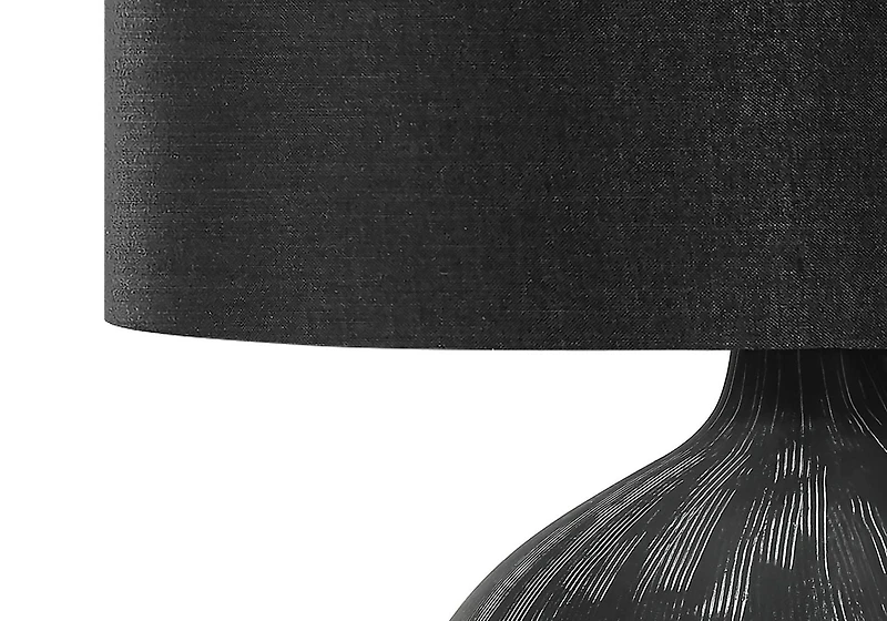 Monarch Specialties Lighting, 23"h, Table Lamp, Black Ceramic, Black Shade, Contemporary