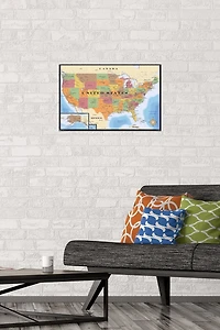 Map - USA Wall Poster